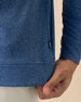 Redondo Hoodie in Bering blue, hem, fabric and logo tag detail
