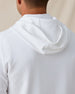 Men’s Gridlock Hoodie in white, close-up back hood detail view