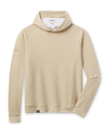 Gridlock Hoodie in Sandstorm featuring a textured waffle knit, pullover hood, long sleeves, and banded hem.