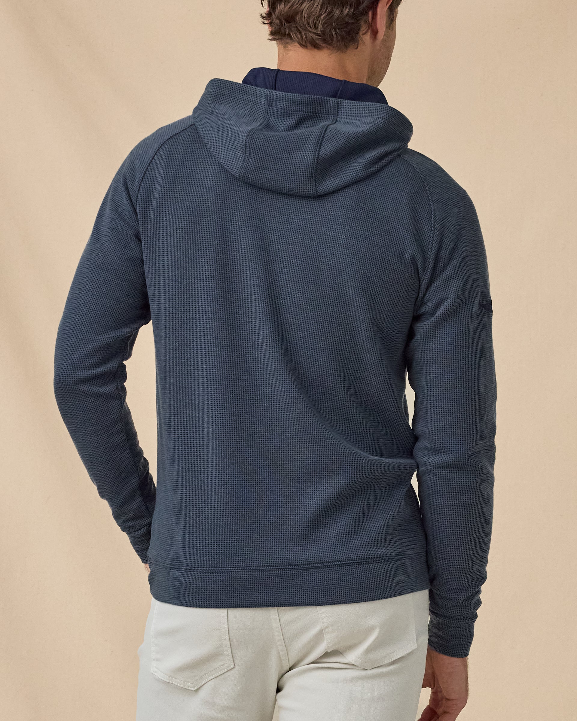 Men’s Gridlock Hoodie in New Indigo, back view