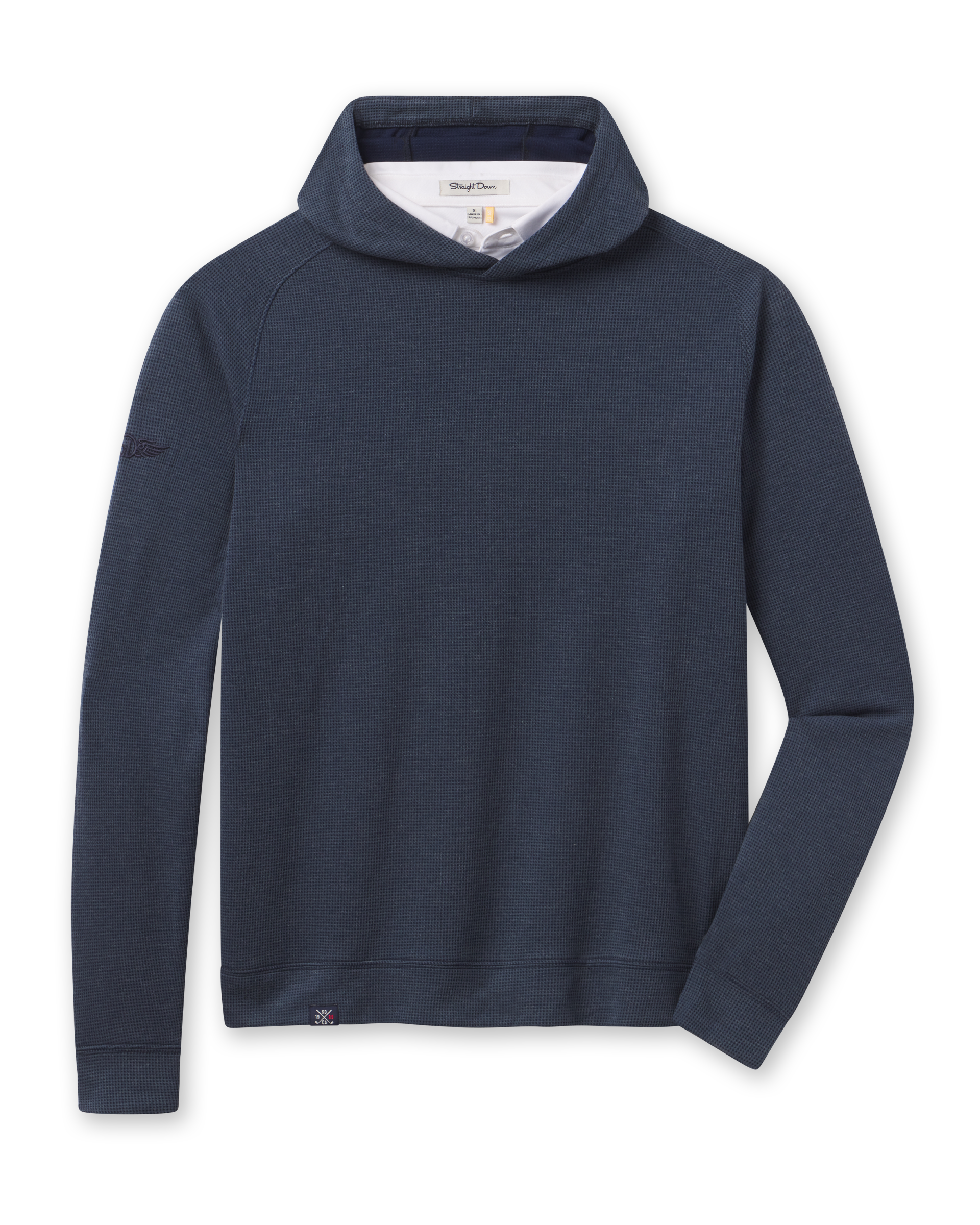 Gridlock Hoodie in New Indigo, front flat lay product view