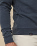 Gridlock Hoodie in New Indigo with hem label detail