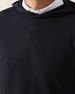 Men’s Gridlock Hoodie in black, close-up front texture detail