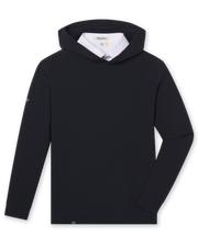 Men’s Gridlock Hoodie in black, flat lay front view