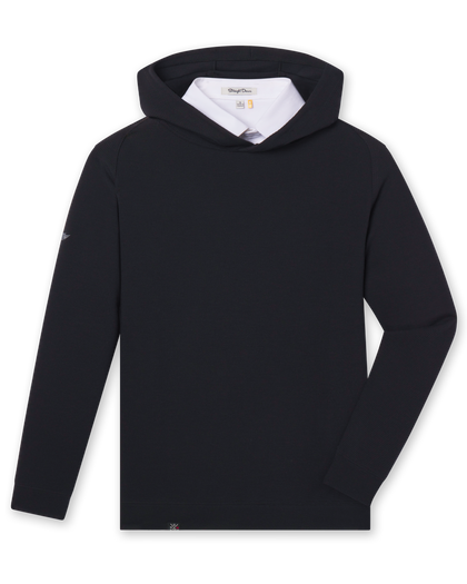 Men’s Gridlock Hoodie in black, flat lay front view