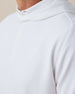 Men’s Gridlock Hoodie in white, close-up front texture detail