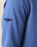 Men’s Optic Hybrid Hoodie in moonlight blue, sleeve logo detail view