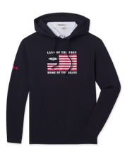 Freedom Hoodie in Navy, front flat lay product view