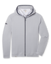 Condor Full Zip Hoodie in Silver with navy contrast zipper trim and full-zip front