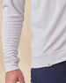 Close-up of the Condor Full Zip Hoodie in Silver showing the textured dobby knit fabric, sleeve construction, and hem detail