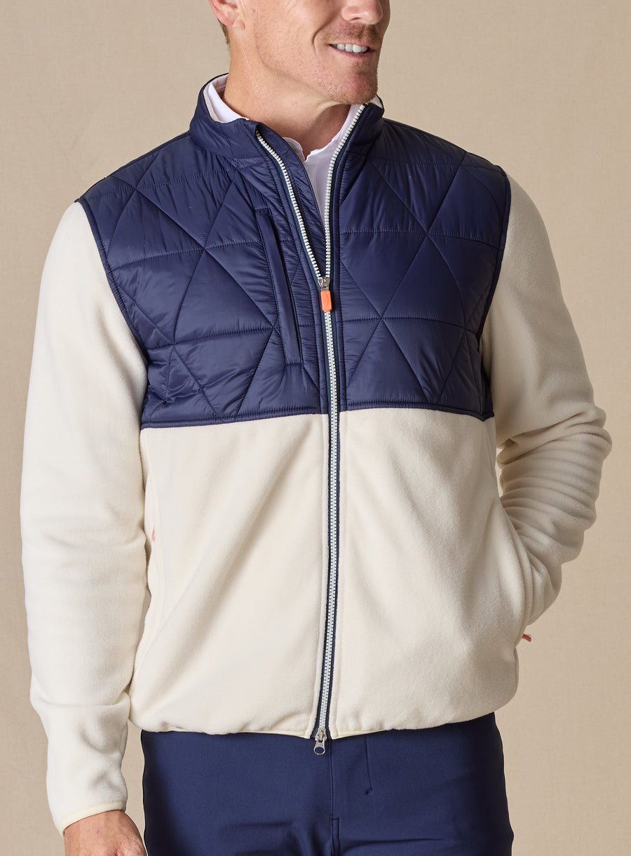 Okemo Hybrid Fleece Jacket - Cream New Indigo
