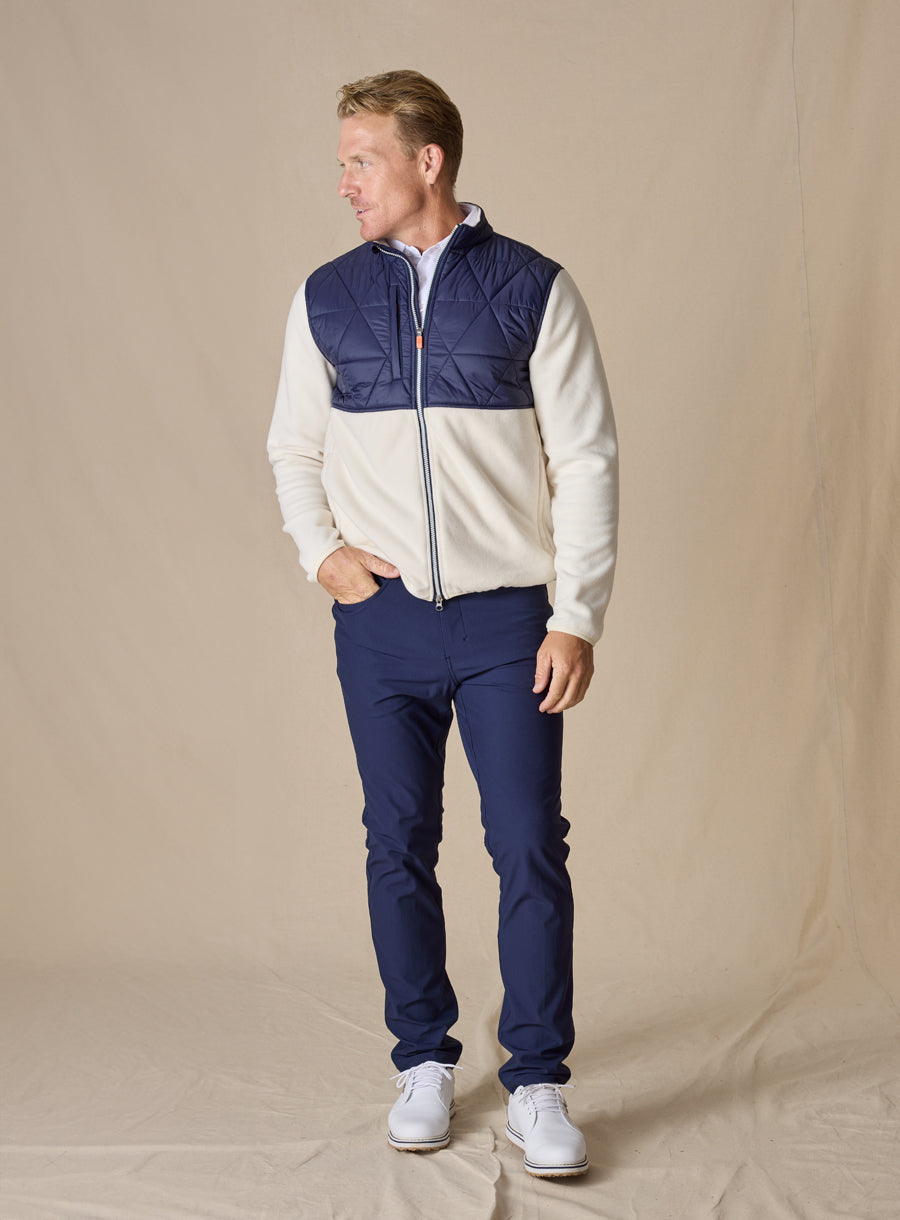 Okemo Hybrid Fleece Jacket - Cream New Indigo
