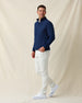 Patton 2.0 Jacket in new indigo dark blue, full outfit styled with light pants