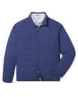 Big Sky Quilted Jacket in Moonlight featuring a full-zip front, stand collar, and all-over grid quilting.