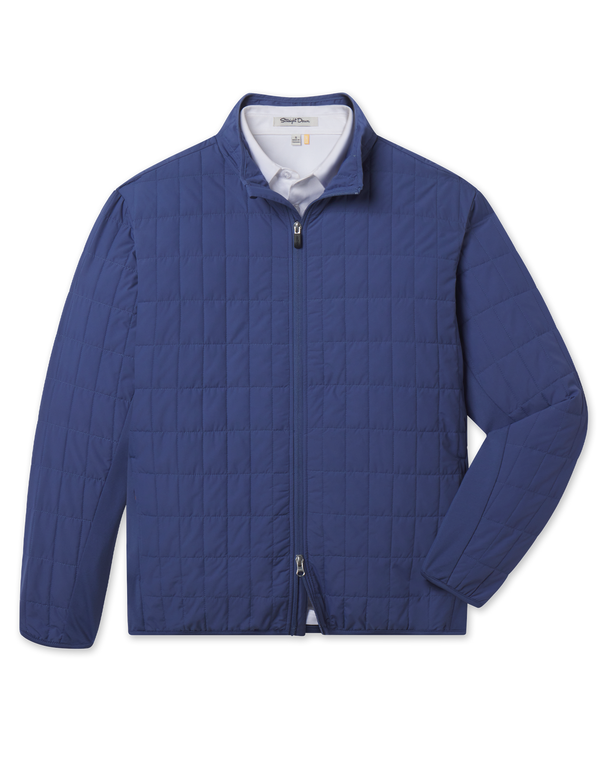 Big Sky Quilted Jacket in Moonlight featuring a full-zip front, stand collar, and all-over grid quilting.