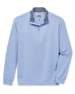 Men's Cimarron Quarter Zip in Lavender, flat lay front view featuring a light purple quarter-zip pullover with contrast grey collar