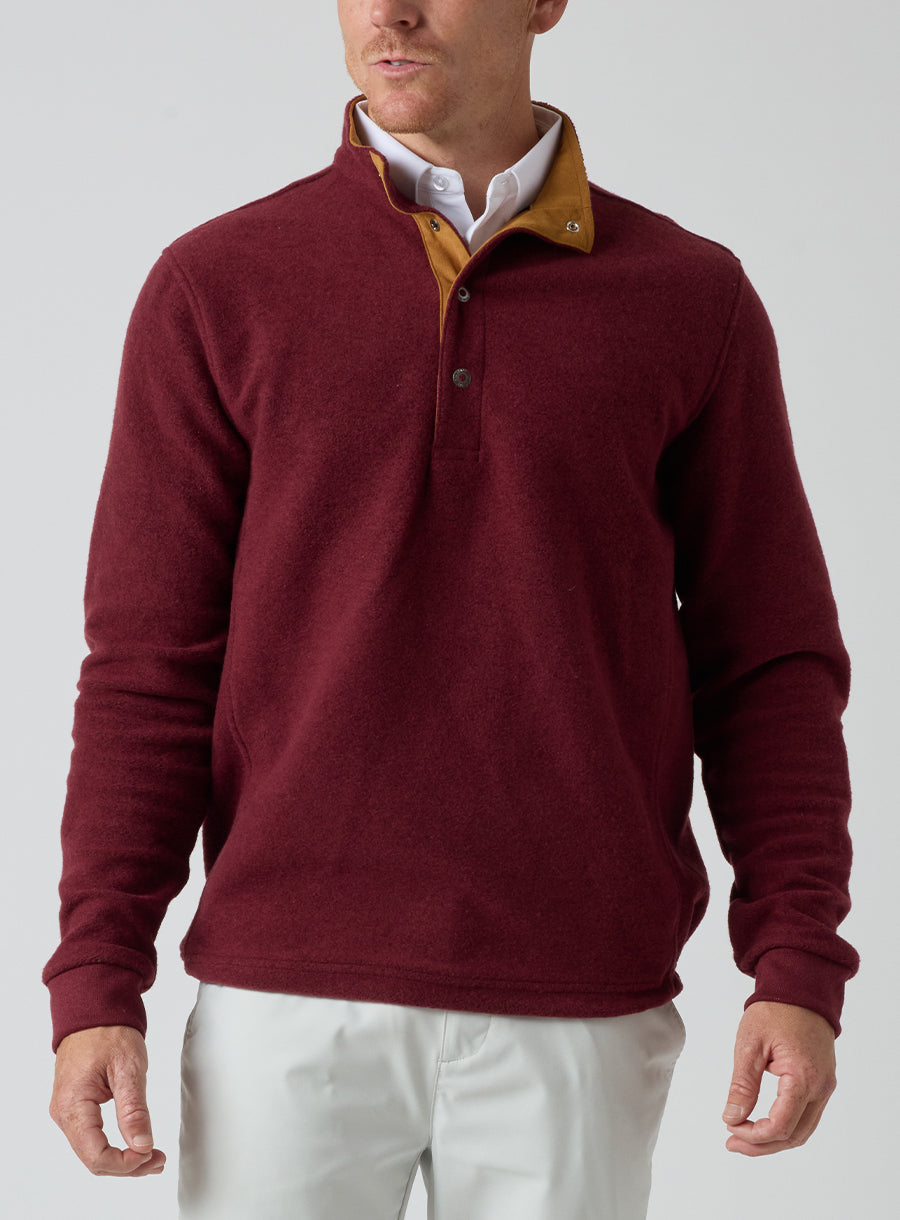 Leucadia Quarter Snap Pullover - Burgundy
