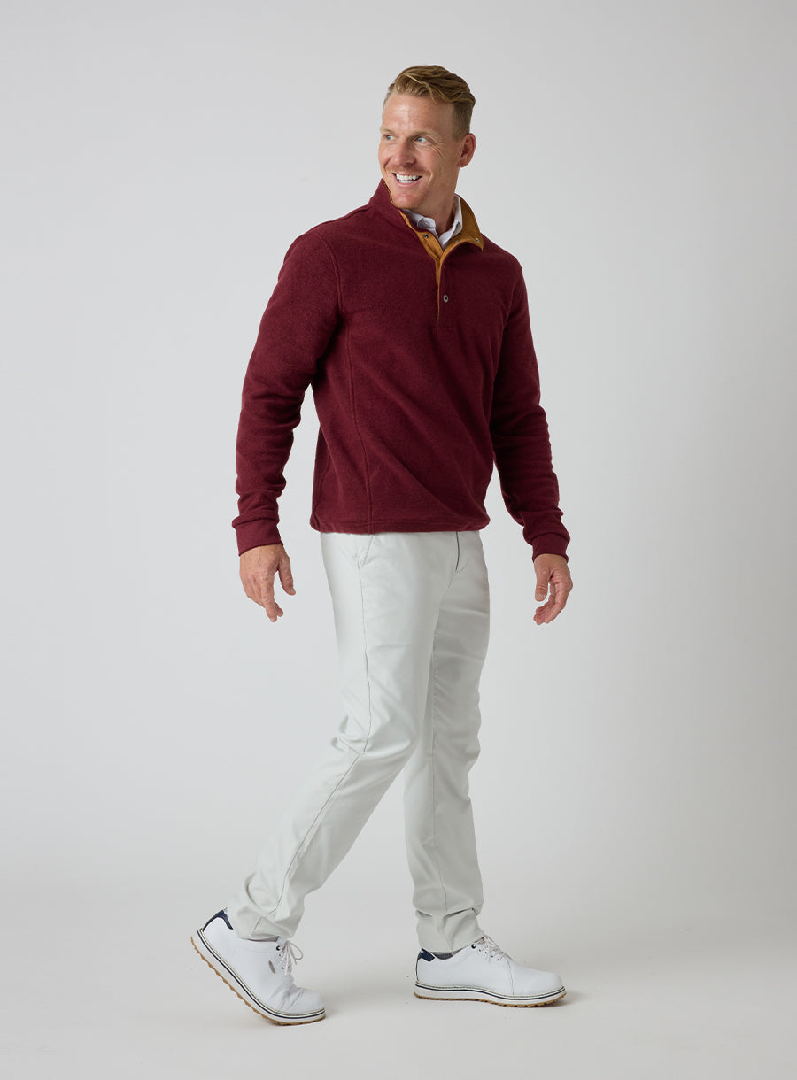 Leucadia Quarter Snap Pullover - Burgundy
