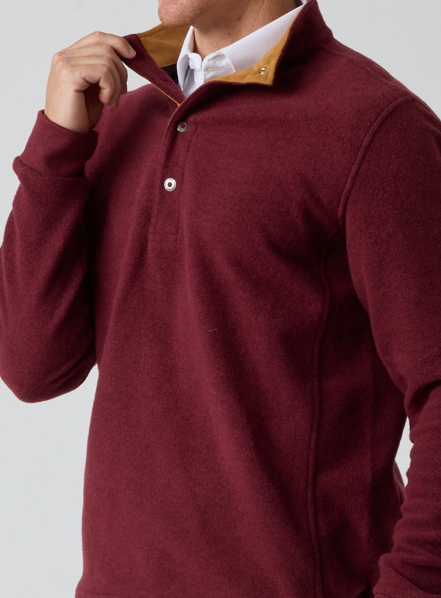 Leucadia Quarter Snap Pullover - Burgundy
