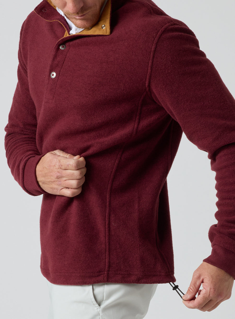 Leucadia Quarter Snap Pullover - Burgundy
