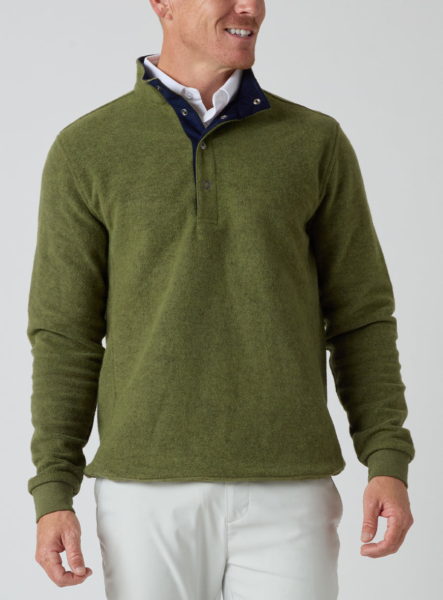Leucadia Quarter Snap Pullover - Deep Moss
