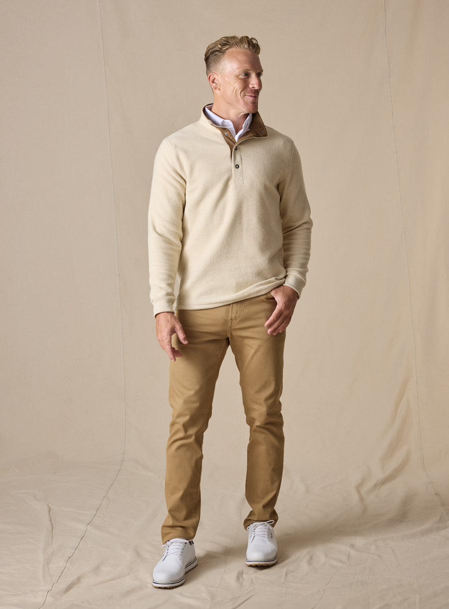 Leucadia Quarter Snap Pullover - Oatmeal

