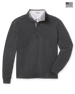 Men's Leucadia Quarter Snap Pullover in Charcoal, flat lay front view featuring a heathered charcoal fleece body with long sleeves, ribbed cuffs, and a light grey collar interior and snap closure