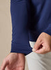 Men's Patron Quarter Zip in New Indigo Dark Blue, stretch cuff detail