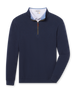 Men's Burnside 2.0 Quarter Zip in New Indigo, flat lay front view featuring a navy quarter-zip pullover with ribbed cuffs