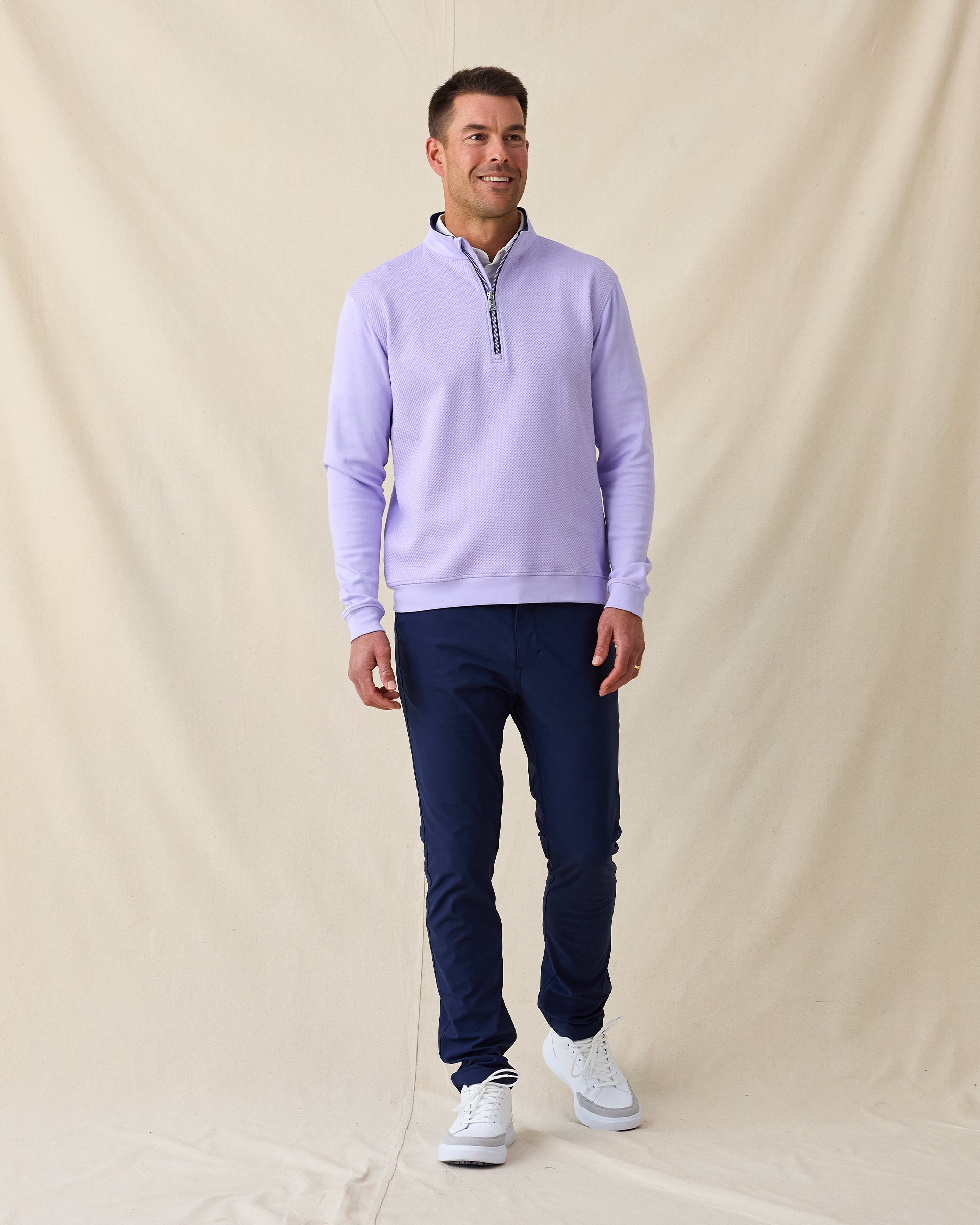 Cardiff Quarter Zip - Violet | Straight Down