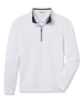 White Warren Quarter Zip featuring a subtle mini-grid texture, navy contrast collar lining, and quarter-zip closure.