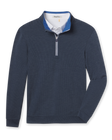 Warren Quarter Zip in New Indigo/Cobalt, front flat lay product view
