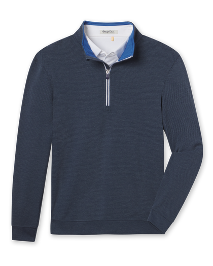 Warren Quarter Zip in New Indigo/Cobalt, front flat lay product view