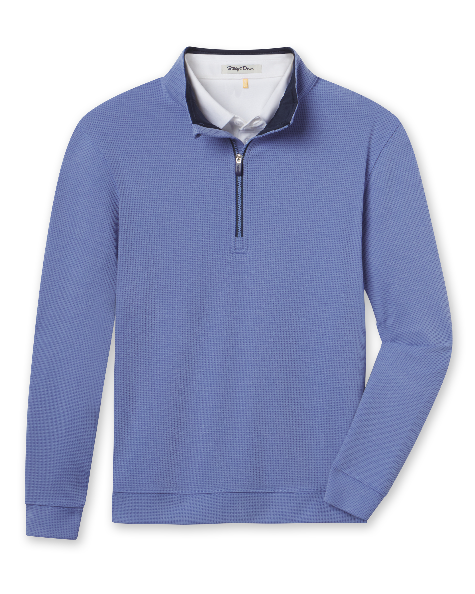 Men's Warren Quarter Zip in Tidal blue, front view