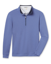 Men's Warren Quarter Zip in Tidal blue, front view