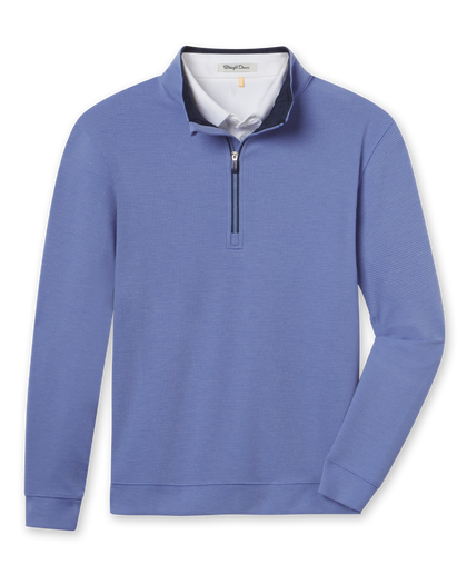 Men's Warren Quarter Zip in Tidal blue, front view