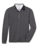 Warren Quarter Zip in Black featuring a textured mini-grid knit, stand collar, quarter-zip closure, banded hem, and sleeve cuffs.