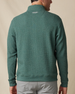 Back view of the Topanga Quarter Zip in Dark Forest, highlighting the textured construction and embroidered Straight Down logo at the collar.
