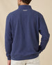 Back view of the Topanga Quarter Zip in New Indigo highlighting the textured knit pattern