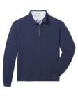Topanga Quarter Zip pullover in New Indigo with a textured knit finish, quarter-zip closure, and classic stand collar, front view