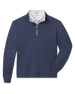 Front product view of the Huntington Quarter Zip in New Indigo, featuring a textured waffle knit, quarter-zip closure, and light contrast collar lining.