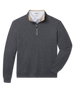 Black Huntington Quarter Zip featuring a textured waffle knit, contrast tan collar lining, and quarter-zip closure.