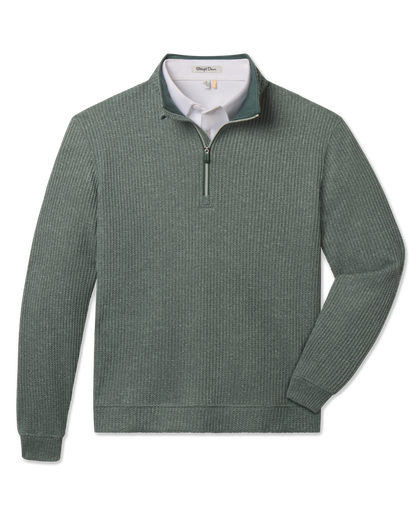 Forest Huntington Quarter Zip featuring a textured waffle knit, tonal collar lining, and quarter-zip closure.