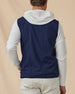 Men’s Zephyr Hybrid Vest in New Indigo / Flag Red, back view