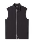 Zephyr Hybrid Vest in black, front product view with full-zip closure