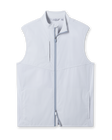 Zephyr Hybrid Vest in silver, front product view with full-zip closure