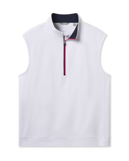 Carson Vest - White / New Indigo / Flag Red | Straight Down