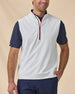 Men’s Carson Vest in White / New Indigo / Flag Red, front model view