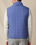 Back view of the Big Horn Vest in Moonlight, highlighting the grid-quilted construction and embroidered Straight Down logo at the collar.