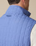 Back view of the Big Horn Quilted Vest in Moonlight, featuring grid quilting and embroidered Straight Down logo below the collar.